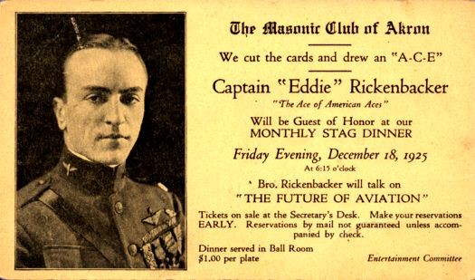 Eddie Rickenbacker Flying Ace Masonic Lecture