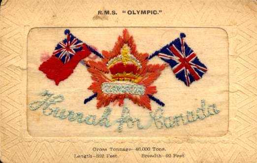 R.M.S. Olympic Canada Embroidered Silk