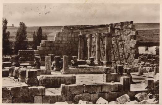 Palestine Synagogue Wall Columns RPPC