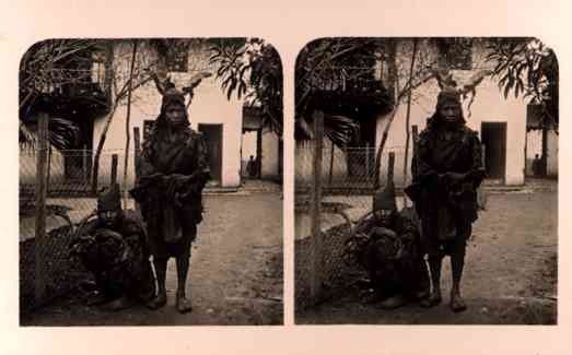 China Couple Stereoview Real Photo