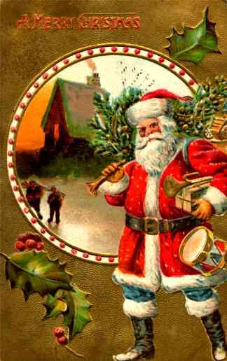 Santa Claus Carrying Drum Christmas