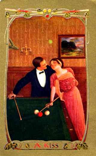 Lovers Looking at Each Other Billiards Sports