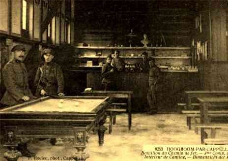 Military at Billiard Table at Camp Canteen