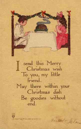 Children at Table Christmas Poem Volland