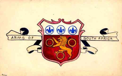 Coat of Arms of S. Africa Lion Hand-Drawn