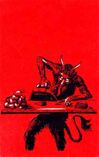 Krampus Ironing Hearts Christmas