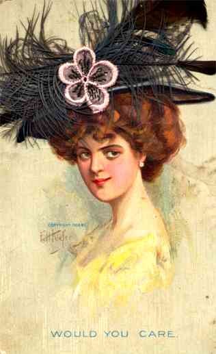 Lady Feather Hat Novelty