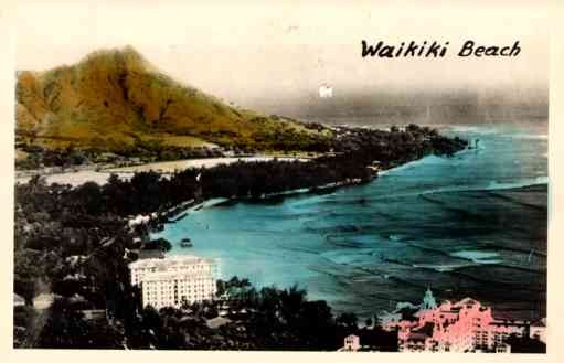 Hawaii Waikiki Beach Real Photo