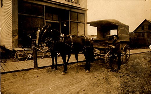 Horse Drawn Grocer Real Photo