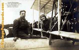 French Aviator with Lady Passenger