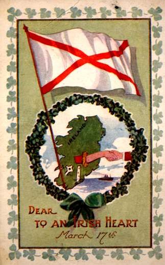 St. Patrick's Day Flag Shaking Hands Ocean Liner