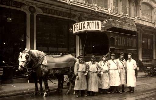 Workers by Horse-Drawn Wagon Real Photo