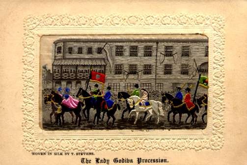 Lady Godiva on Horse Wowen Silk