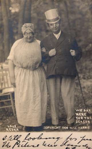 Lake Keuka Cross-Dressed Couple Real Photo