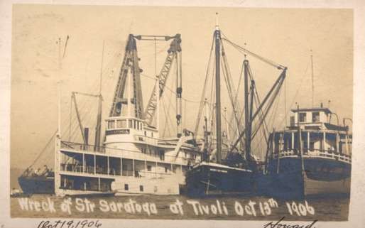 Wreck of Ship at Tivoli Real Photo