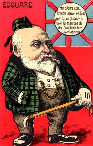 British King Edward VII Smoking Cigar Satire