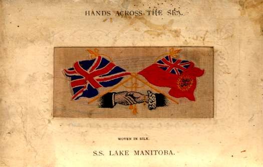 S.S. Lake Manitoba Ocean Liner Woven Silk