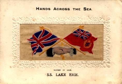 S.S. Lake Erie Ocean Liner Woven Silk