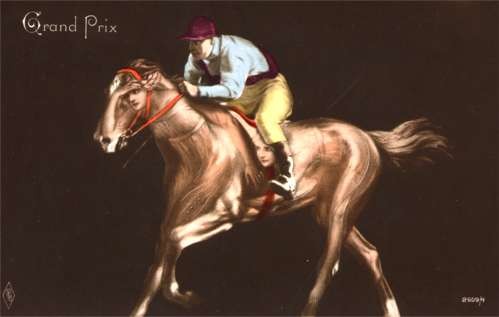 Jockey on Horse Metamorphic Real Photo