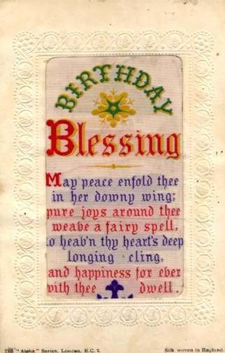 Woven Silk Birthday Poem