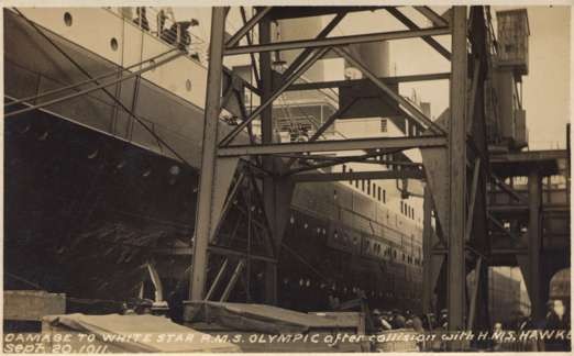 Ocean Liner Olympic after Collision RP