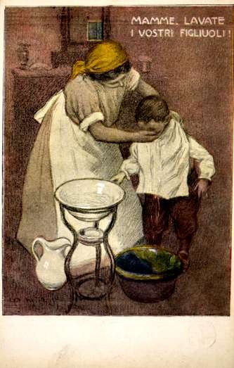 Anti-Tuberculosis Mother Washing Child's Face
