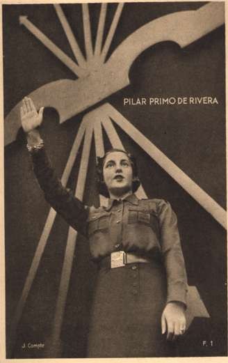 Military Woman Saluting Spanish Civil War