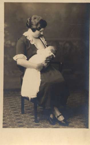 Nursing Mother Adoring Baby Real Photo