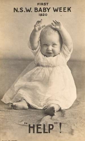 Baby with Raised Arms Real Photo Australia