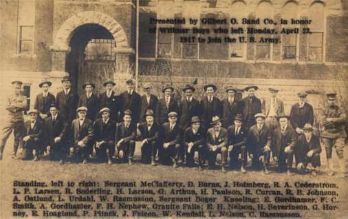 Willmar Boys Leaving for US Army WWI Real Photo