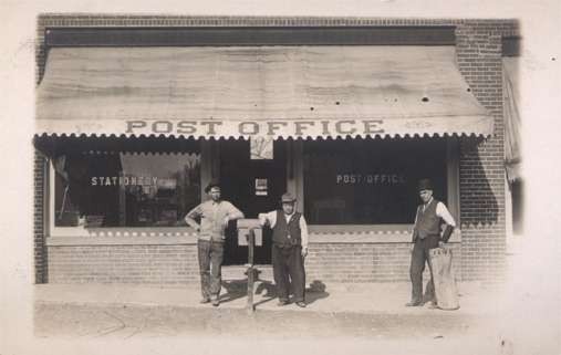 Workers in front of Post Office Real Photo