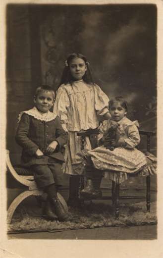 Sitting Child with Teddy Bear Children Real Photo