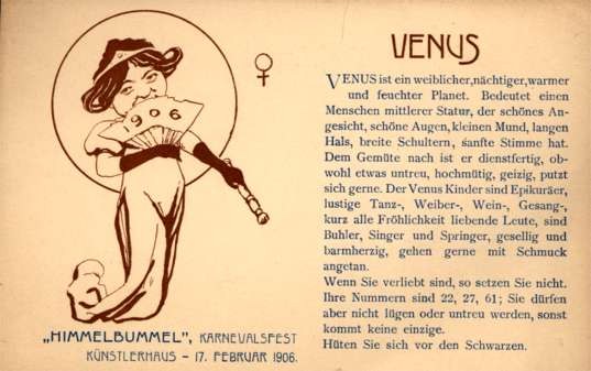 Venus Zodiac Sign Lady with Fan