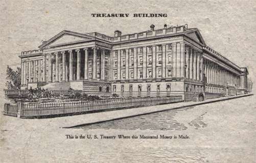 U. S. Treasury Building Macerated Money Novelty