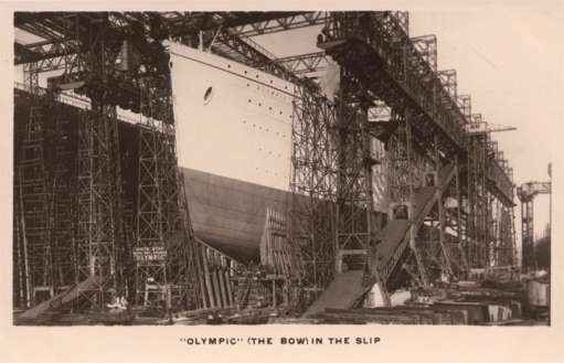 Ocean Liner Olympic in Slip Real Photo