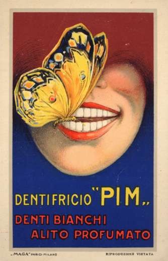 Butterfly on Shining White Teeth Advert Toothpaste