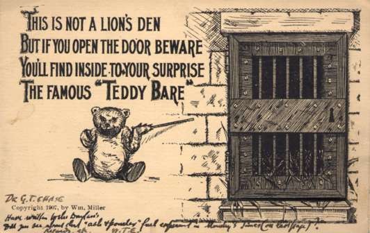 Teddy Bear by Door Hiding Poem Foldout