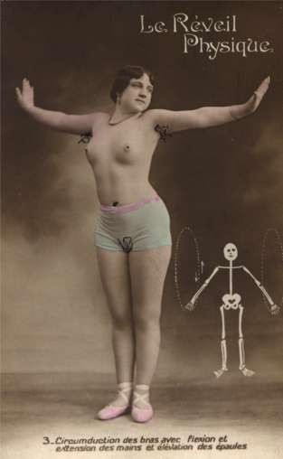 Semi-Nude Girl Skeleton Doing Physical Exercise RP