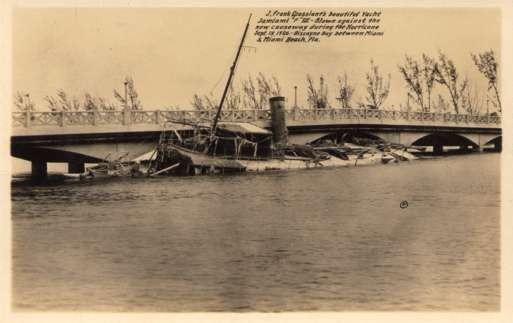 Florida Sunk Yacht Hurricane Real Photo