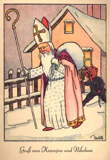 St. Nicholas Followed by Little Krampus