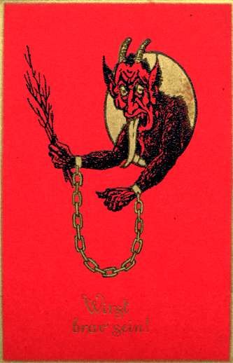 Angry Krampus Chained Himself