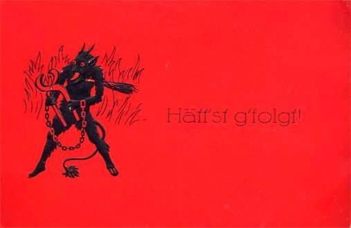 Krampus in Chain Holding Cutting Pliers