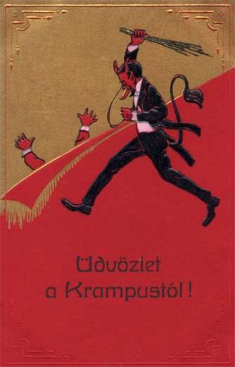 Krampus with Stick Raised Arms
