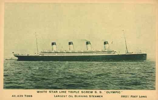 Ocean Liner Olympic Largest Oil Burning Steamer