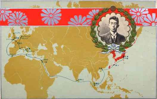 Japanese Emperor Route on Map