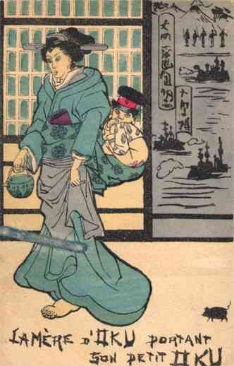 Russo-Japanese War Woman with Baby Satire