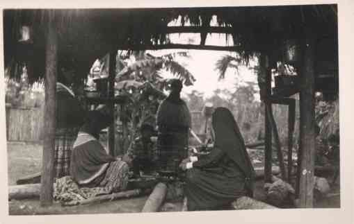 Seminole Indians under Grass Roof Real Photo