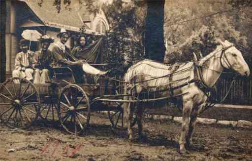 Black Faces in Horse-Drawn Carriage Real Photo