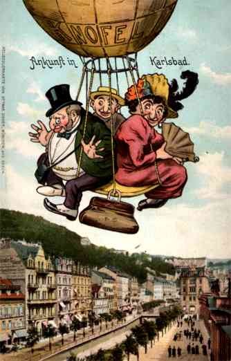 Jews in Hot Air Balloon over Karlsbad