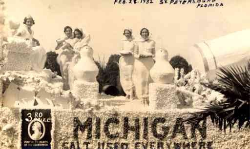 Girls on Salt-Made Float Florida Real Photo